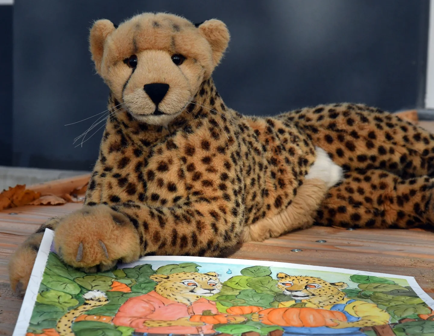 Photo by Juba Gepard on October 31, 2025. May be an image of cheetah, snow leopard, big cat, tiger, serval, toy and text.